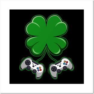 Video Game Controller St Patricks Day Gift Posters and Art